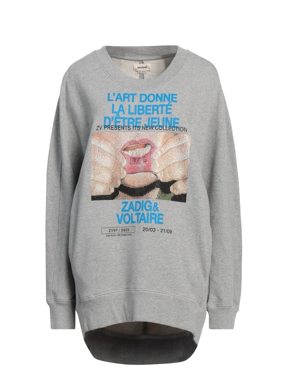 Zadig & Voltaire Freya Photoprint Oversize Cotton Graphic Sweatshirt M